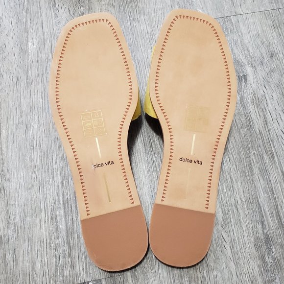 Dolce Vita Yellow Slide Sandals - Picture 10 of 14